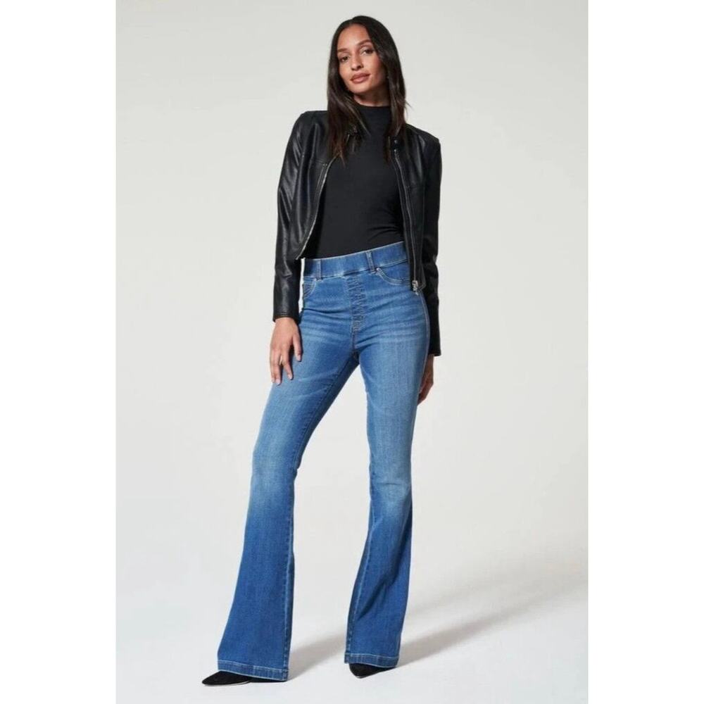Spanx EveryWear High Rise Pull On Flare Jeans Size XL